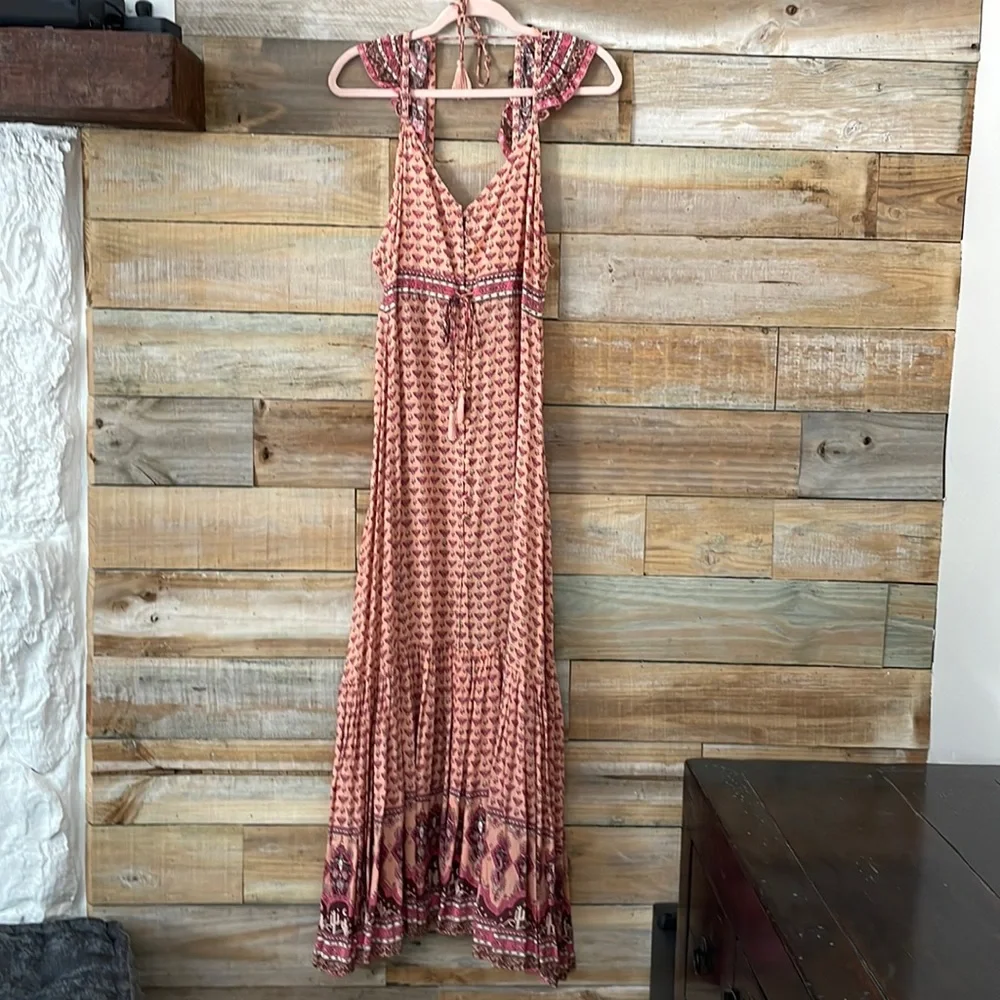 Spell Pink Boho Maxi Dress with Border Print - Picture 2 of 10